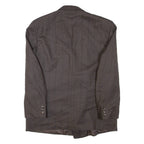 Mens Blazer Jacket Brown Wool Striped XL