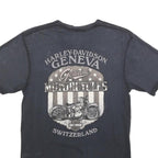 HARLEY DAVIDSON Mens Black Vintage Iron Graphic T-Shirt S Short Sleeve Crew Neck