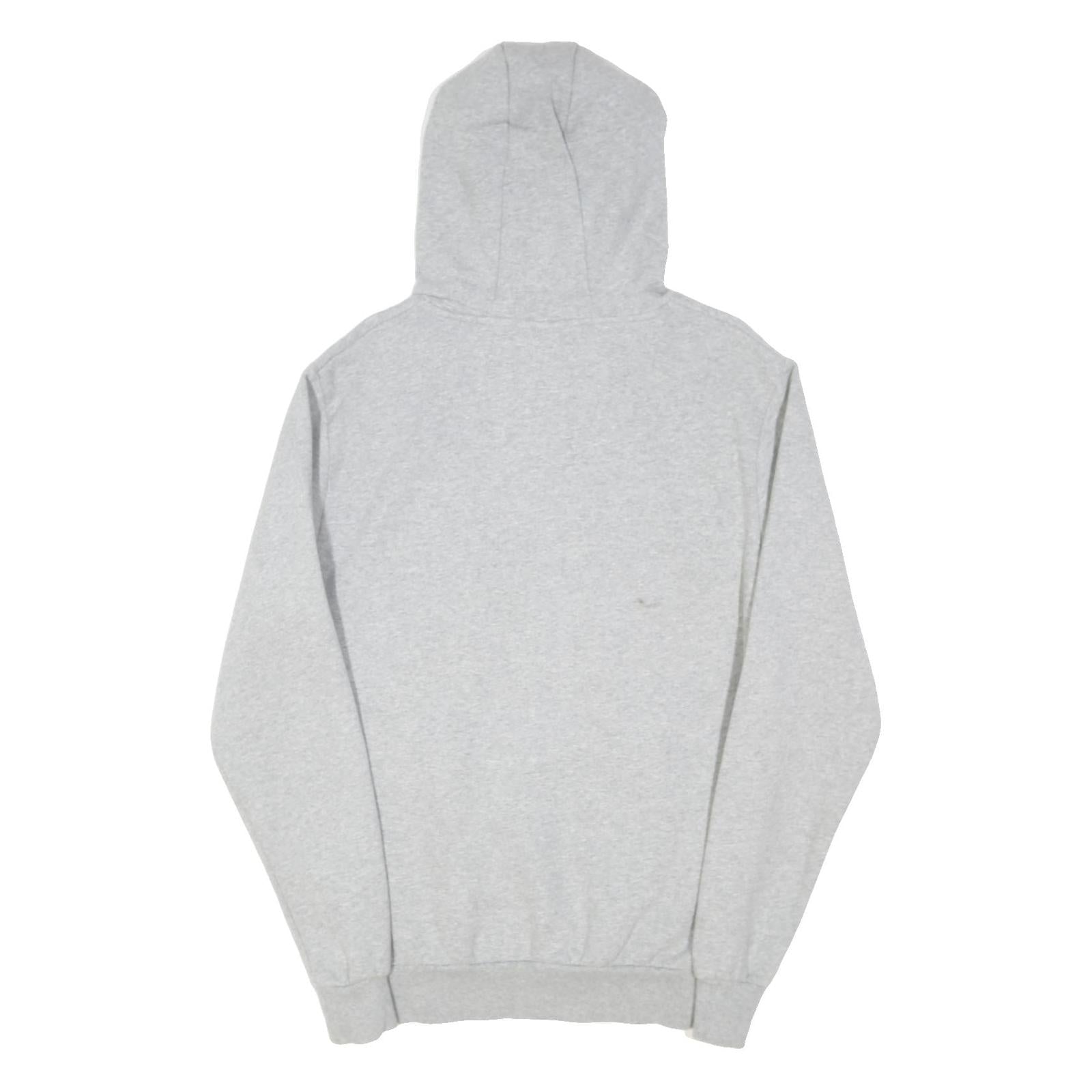 ELLESSE Womens Grey Hooded Pullover Hoodie UK 12 Cotton Blend Logo Sweatshirt