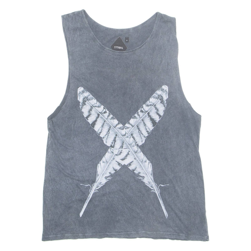 THRILLS Feathers Womens Vest Grey Sleeveless UK 8