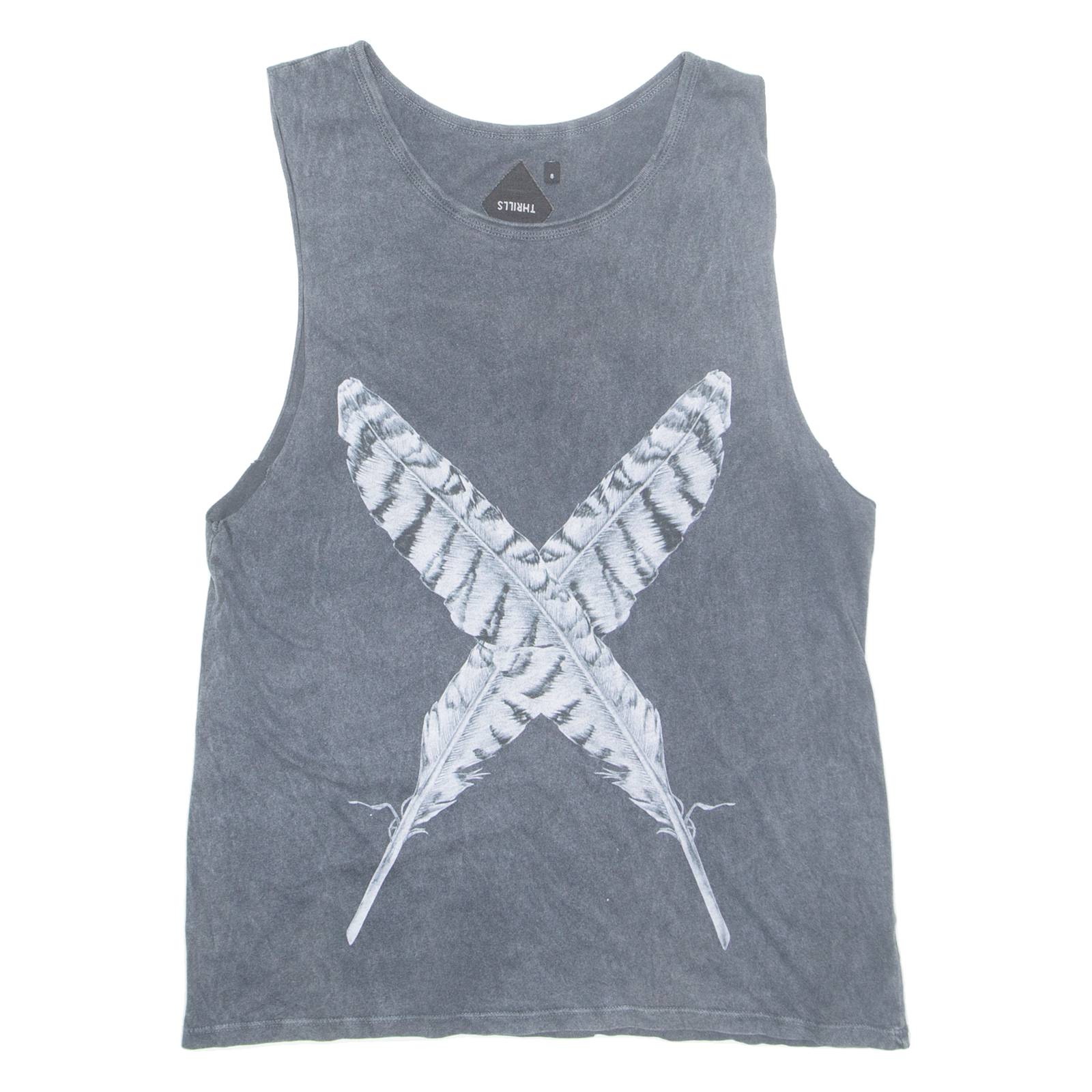 THRILLS Feathers Womens Vest Grey Sleeveless UK 8