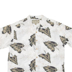 PALM ISLAND Mens Hawaiian Shirt Beige Floral L