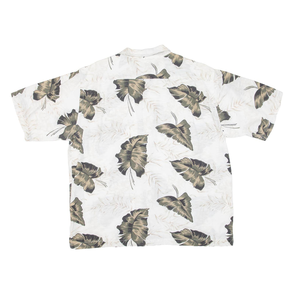PALM ISLAND Mens Hawaiian Shirt Beige Floral L