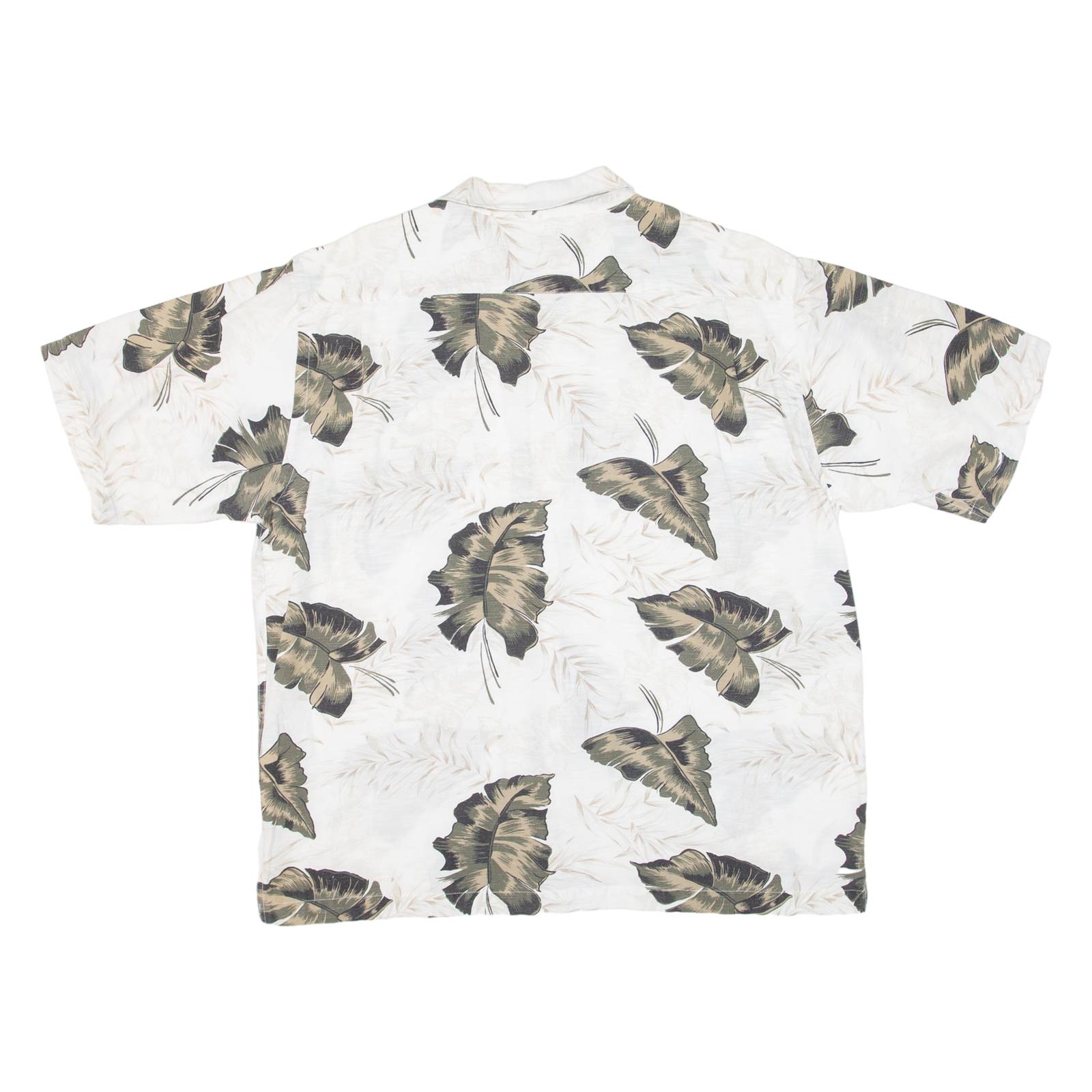 PALM ISLAND Mens Hawaiian Shirt Beige Floral L