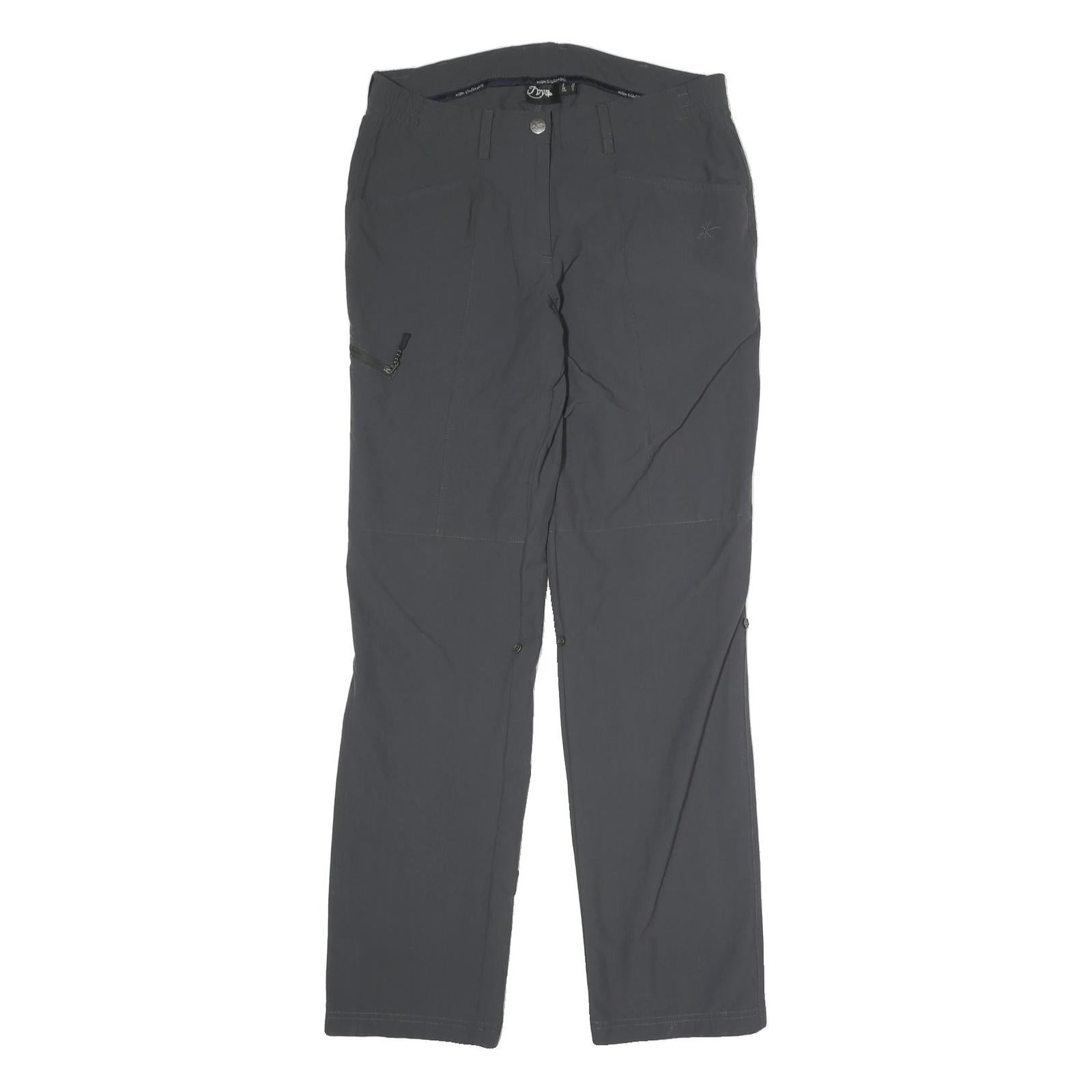IVY Womens Polyester Blend Grey Regular Fit Straight Trousers W30 L31