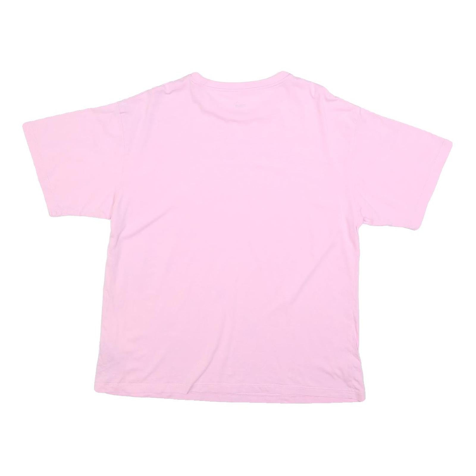 PUMA Womens Pink T-Shirt L Short Sleeve Crew Neck Logo Printed Cotton Blend