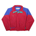 COLUMBIA Mens Red & Blue Outdoor Jacket M Nylon Zip Colourblock Sportwear