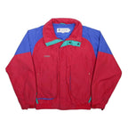 COLUMBIA Mens Red & Blue Outdoor Jacket M Nylon Zip Colourblock Sportwear