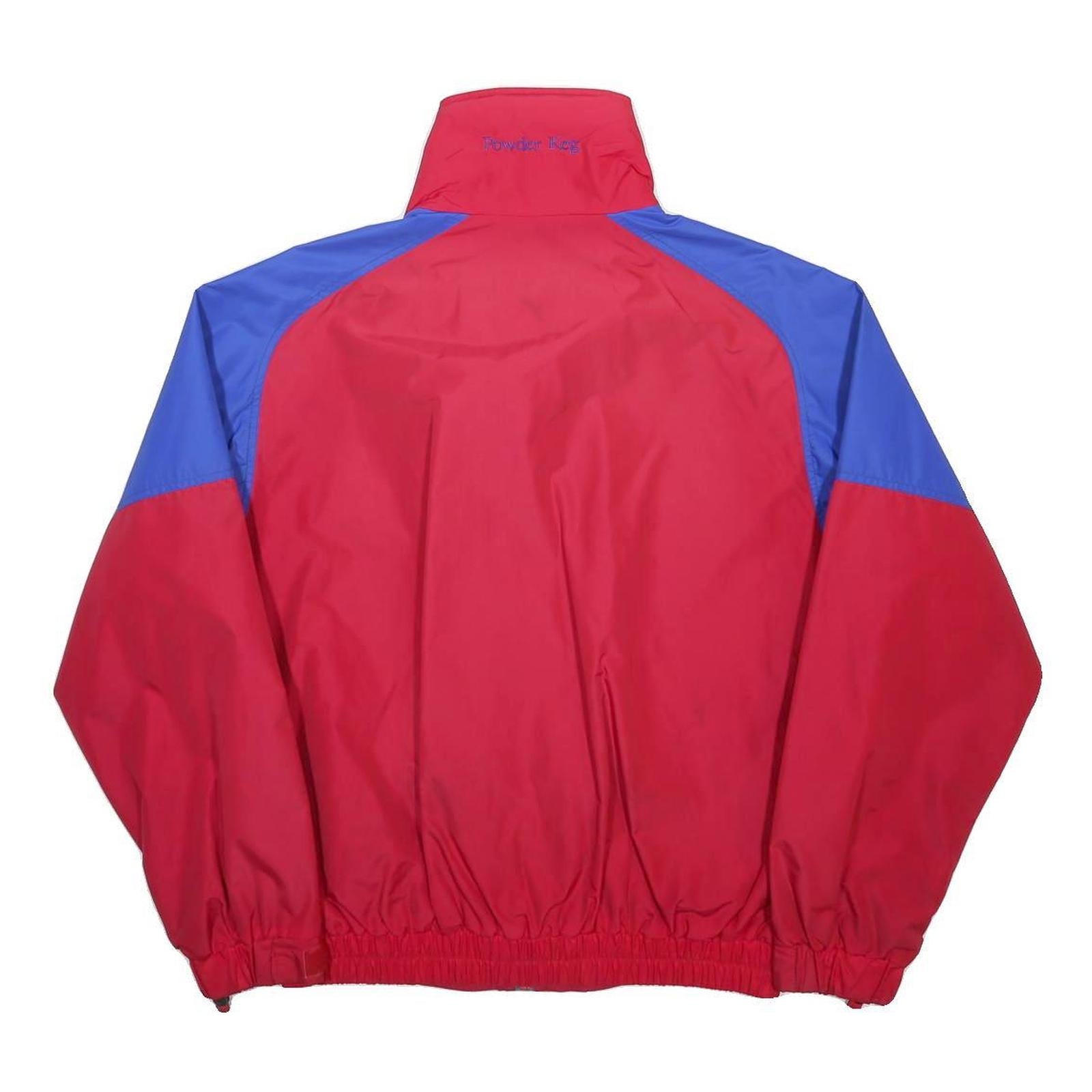 COLUMBIA Mens Red & Blue Outdoor Jacket M Nylon Zip Colourblock Sportwear