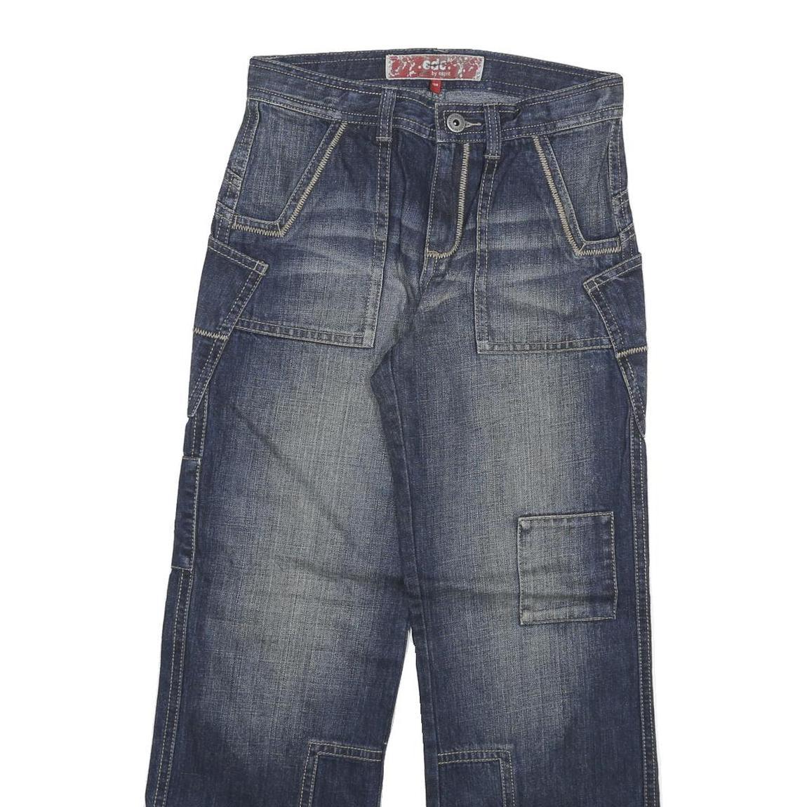 ESPRIT Womens Regular Fit Wide Leg Denim Light Wash Cotton Blend W28 L29 Casual