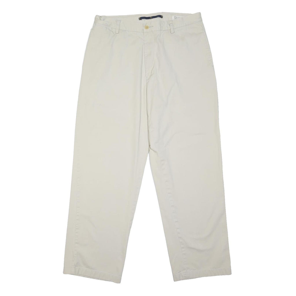 NAUTICA Mens Cotton Blend White Regular Straight Trousers W34 L31 Casual Classic