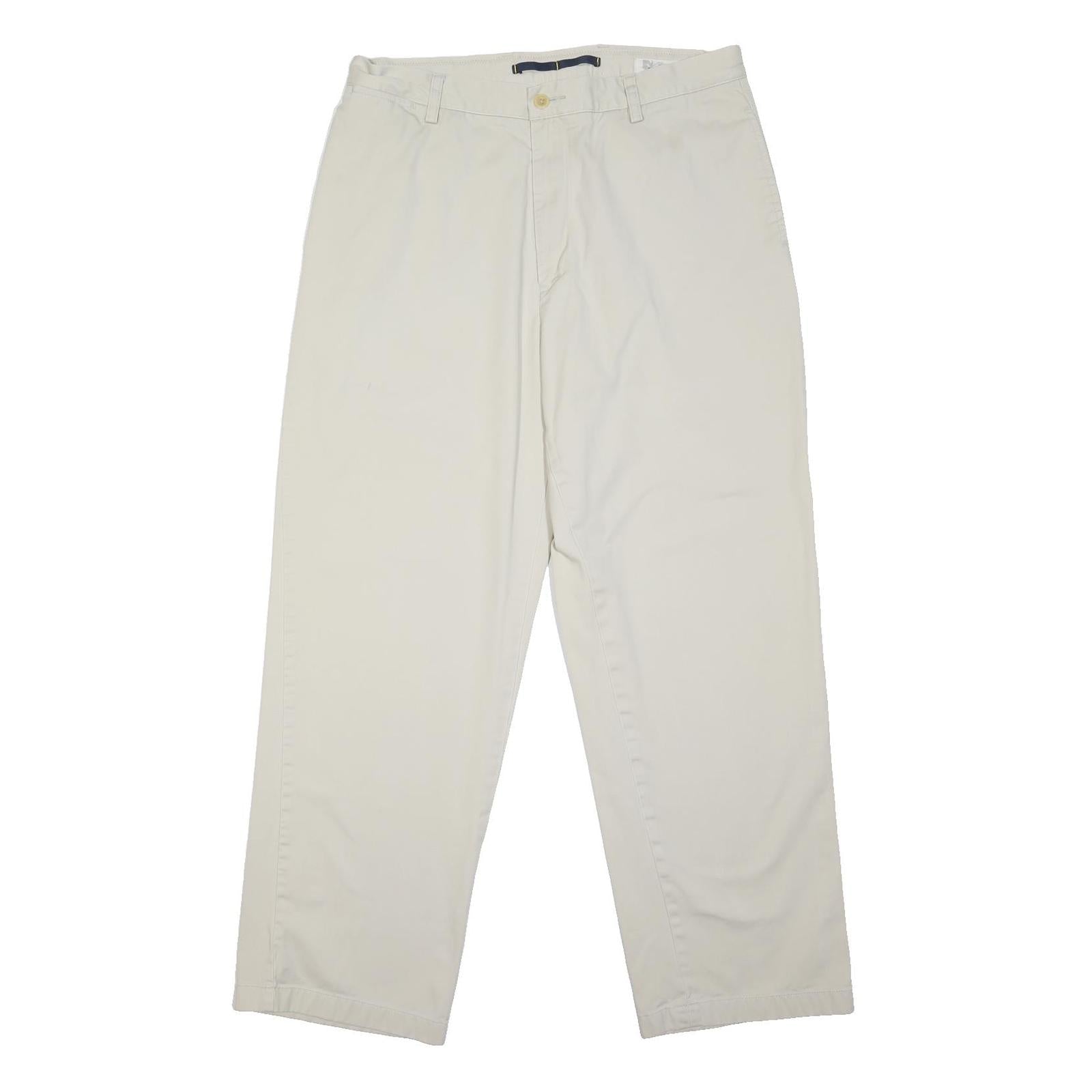 NAUTICA Mens Cotton Blend White Regular Straight Trousers W34 L31 Casual Classic