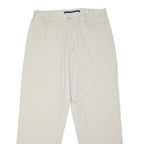 NAUTICA Mens Cotton Blend White Regular Straight Trousers W34 L31 Casual Classic