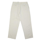 NAUTICA Mens Cotton Blend White Regular Straight Trousers W34 L31 Casual Classic