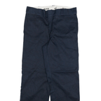 DICKIES Mens Cotton Blend Navy Regular Straight Trousers W30 L29 Workwear