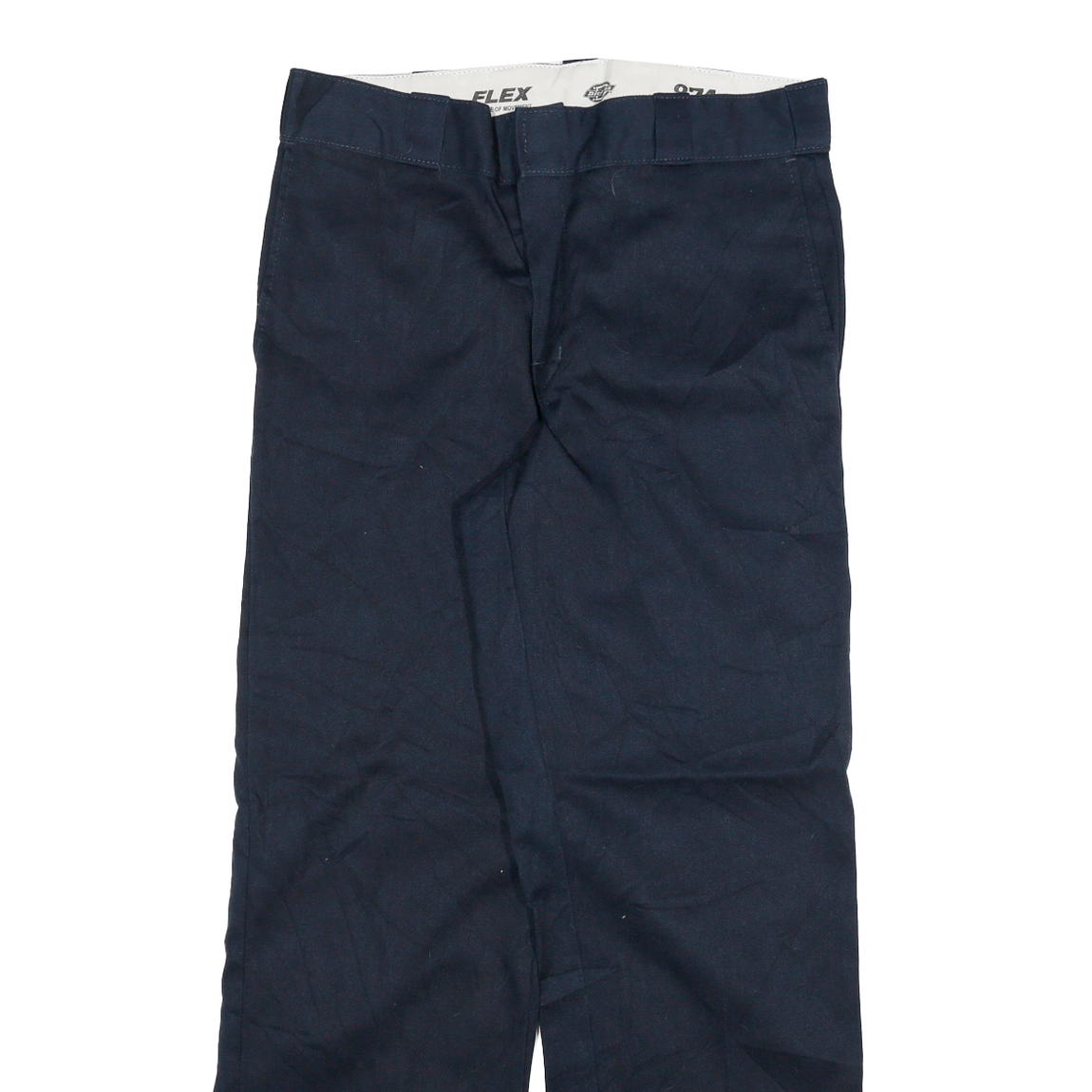 DICKIES Mens Cotton Blend Navy Regular Straight Trousers W30 L29 Workwear