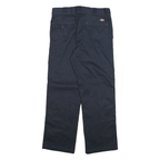 DICKIES Mens Cotton Blend Navy Regular Straight Trousers W30 L29 Workwear