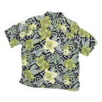 BON HOMME Mens Green Pattern Rayon Shirt M Floral Black Grey Hawaiian Casual