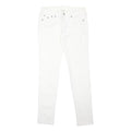 TRUE RELIGION Womens Cotton Blend White Slim Skinny Trousers W32 L34 Stylish Zip