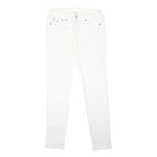 TRUE RELIGION Womens Cotton Blend White Slim Skinny Trousers W32 L34 Stylish Zip