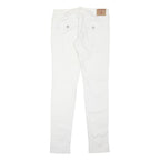 TRUE RELIGION Womens Cotton Blend White Slim Skinny Trousers W32 L34 Stylish Zip