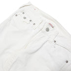 TRUE RELIGION Womens Cotton Blend White Slim Skinny Trousers W32 L34 Stylish Zip