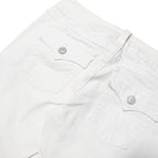 TRUE RELIGION Womens Cotton Blend White Slim Skinny Trousers W32 L34 Stylish Zip