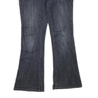 Womens Dark Blue Regular Flared Denim Jeans Cotton Blend W31 L30 Embellished