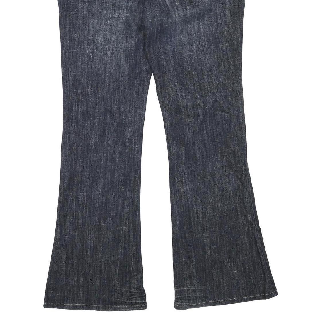 Womens Dark Blue Regular Flared Denim Jeans Cotton Blend W31 L30 Embellished