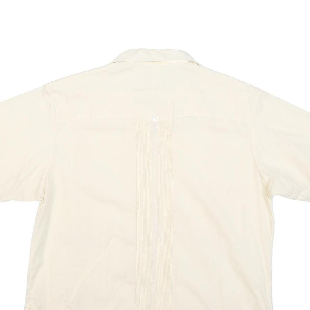 CUBAND Mens Cream Cotton Blend Shirt M Button Front Four Pocket Casual