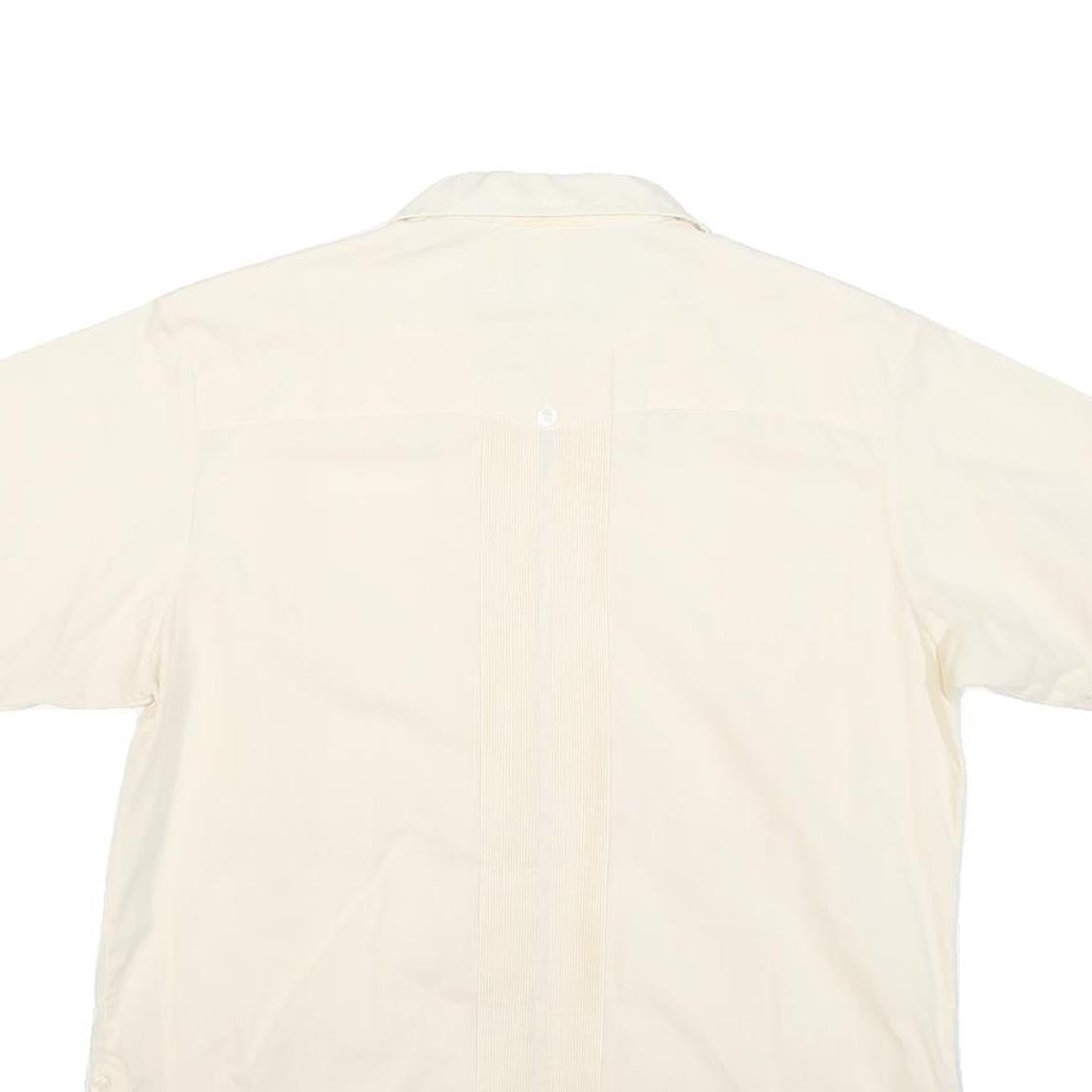 CUBAND Mens Cream Cotton Blend Shirt M Button Front Four Pocket Casual