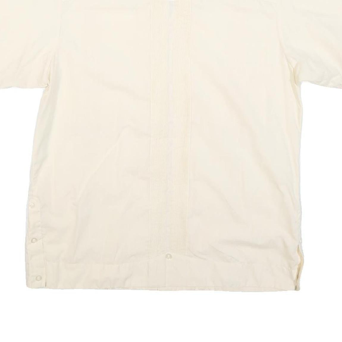 CUBAND Mens Cream Cotton Blend Shirt M Button Front Four Pocket Casual