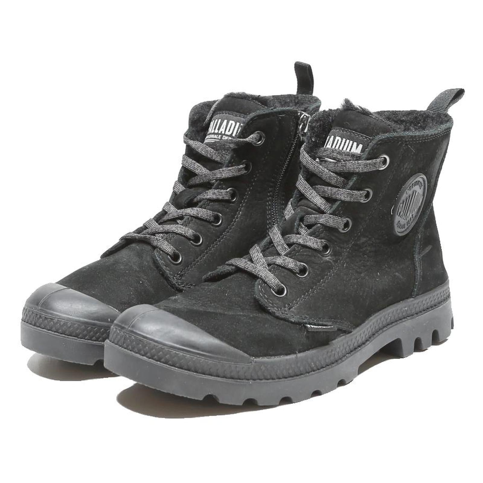 PALLADIUM Pampa Hi Womens Leather Black Boots UK 4 Durable Outdoor Footwear