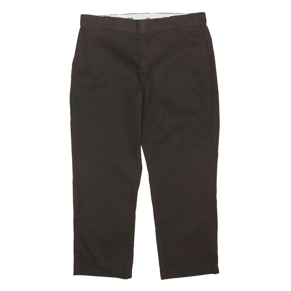 DICKIES Mens Cotton Blend Classic Brown Trousers W40 L30 Workwear Casual
