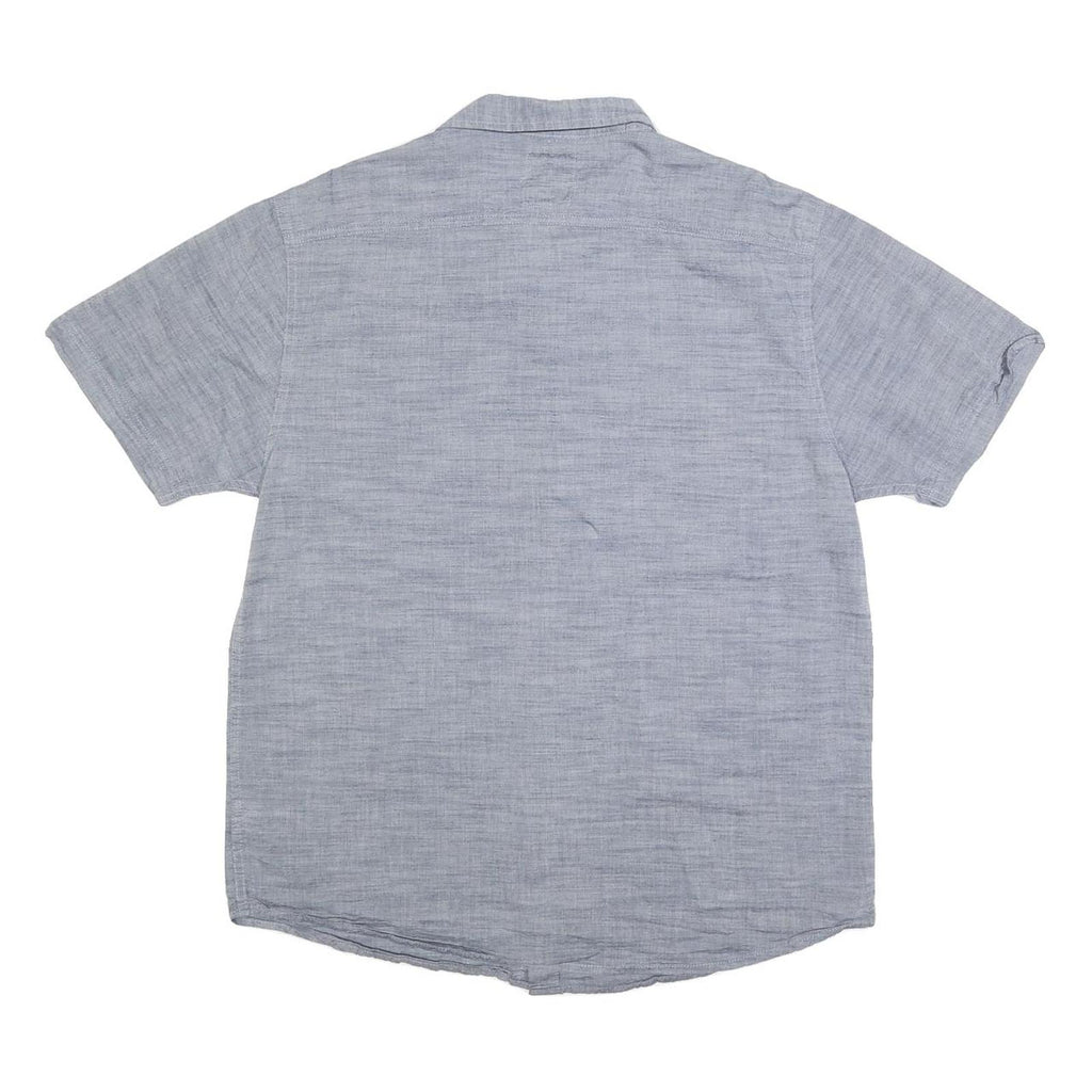 LEVI'S Mens Blue Casual Cotton Short Sleeve Shirt L Button Front Pockets