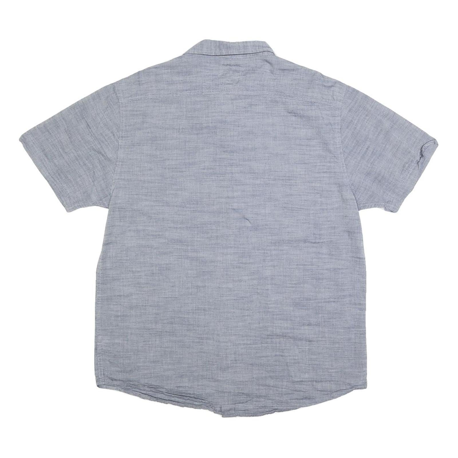 LEVI'S Mens Blue Casual Cotton Short Sleeve Shirt L Button Front Pockets