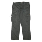 TEDDYS Mens Regular Fit Green Cargo Trousers W37 L30 Cotton Blend Zip Closure