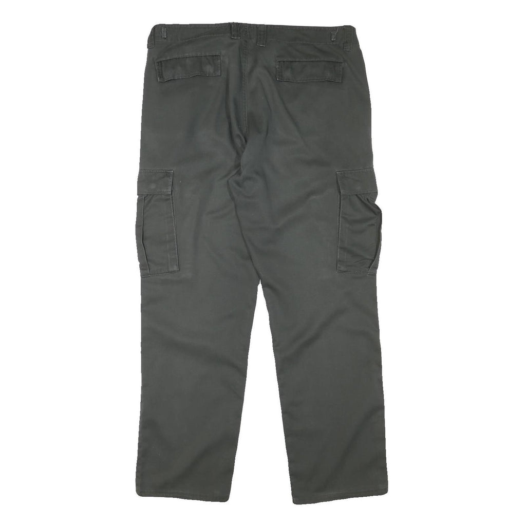 TEDDYS Mens Regular Fit Green Cargo Trousers W37 L30 Cotton Blend Zip Closure