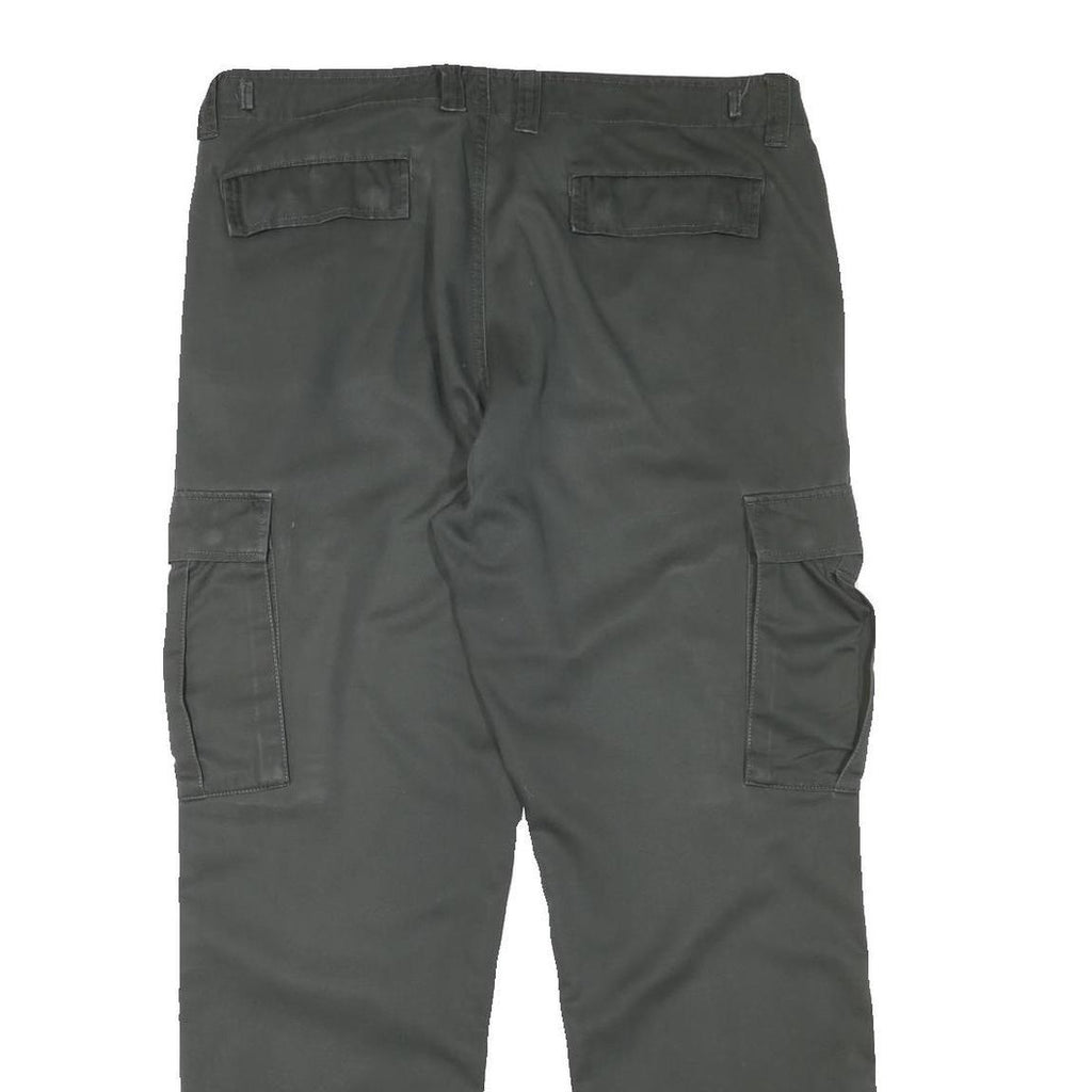 TEDDYS Mens Regular Fit Green Cargo Trousers W37 L30 Cotton Blend Zip Closure