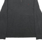 POLO RALPH LAUREN Mens Charcoal Patterned Jumper 1/4 Zip Cotton L Pullover