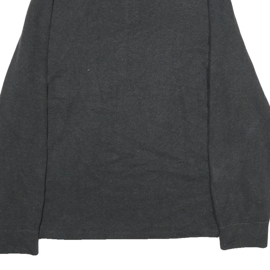 POLO RALPH LAUREN Mens Charcoal Patterned Jumper 1/4 Zip Cotton L Pullover