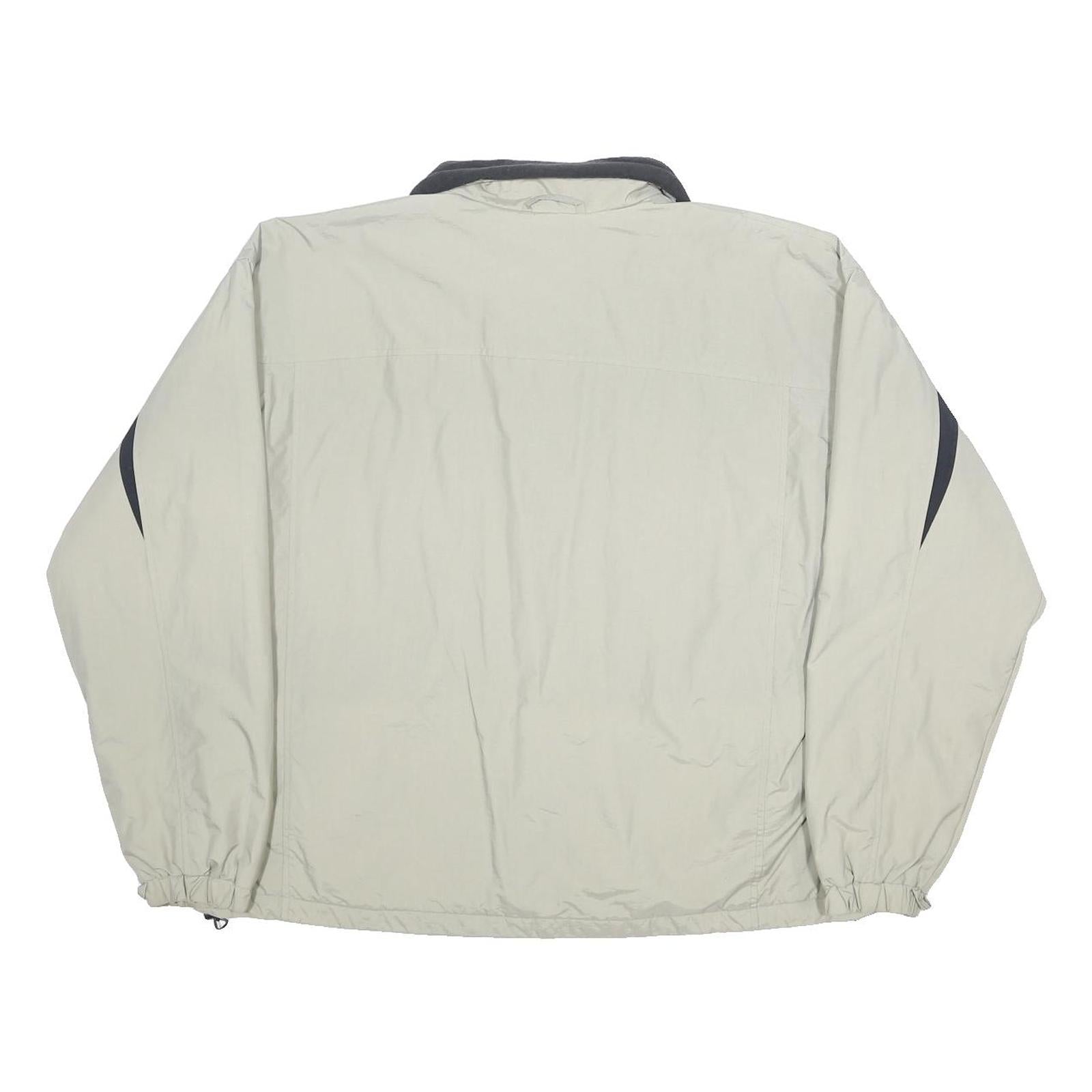 COLUMBIA Mens Beige & Black Outdoor Zip Jacket L Nylon Plain Casual Sportswear