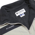 COLUMBIA Mens Beige & Black Outdoor Zip Jacket L Nylon Plain Casual Sportswear