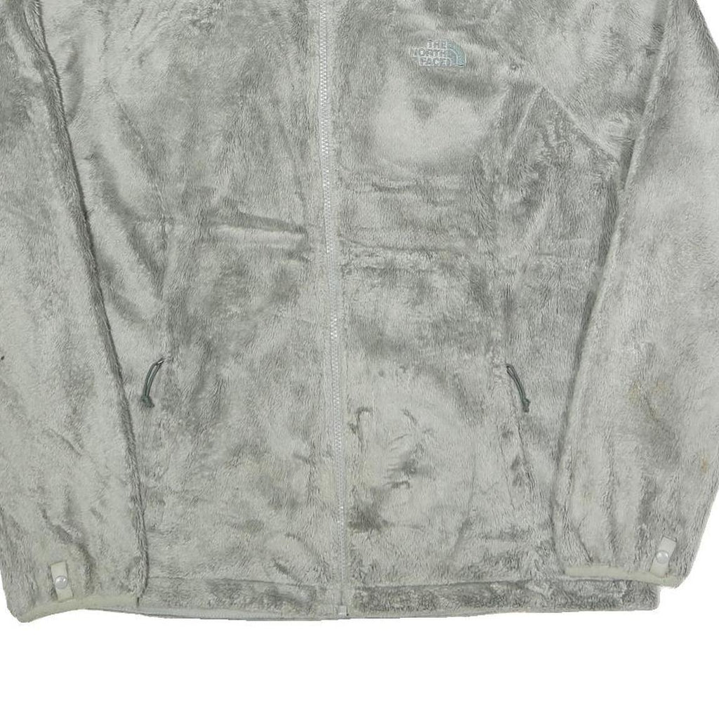 THE NORTH FACE Womens Grey Fleece Jacket L Polyester Soft Warm Casual Zip Up
