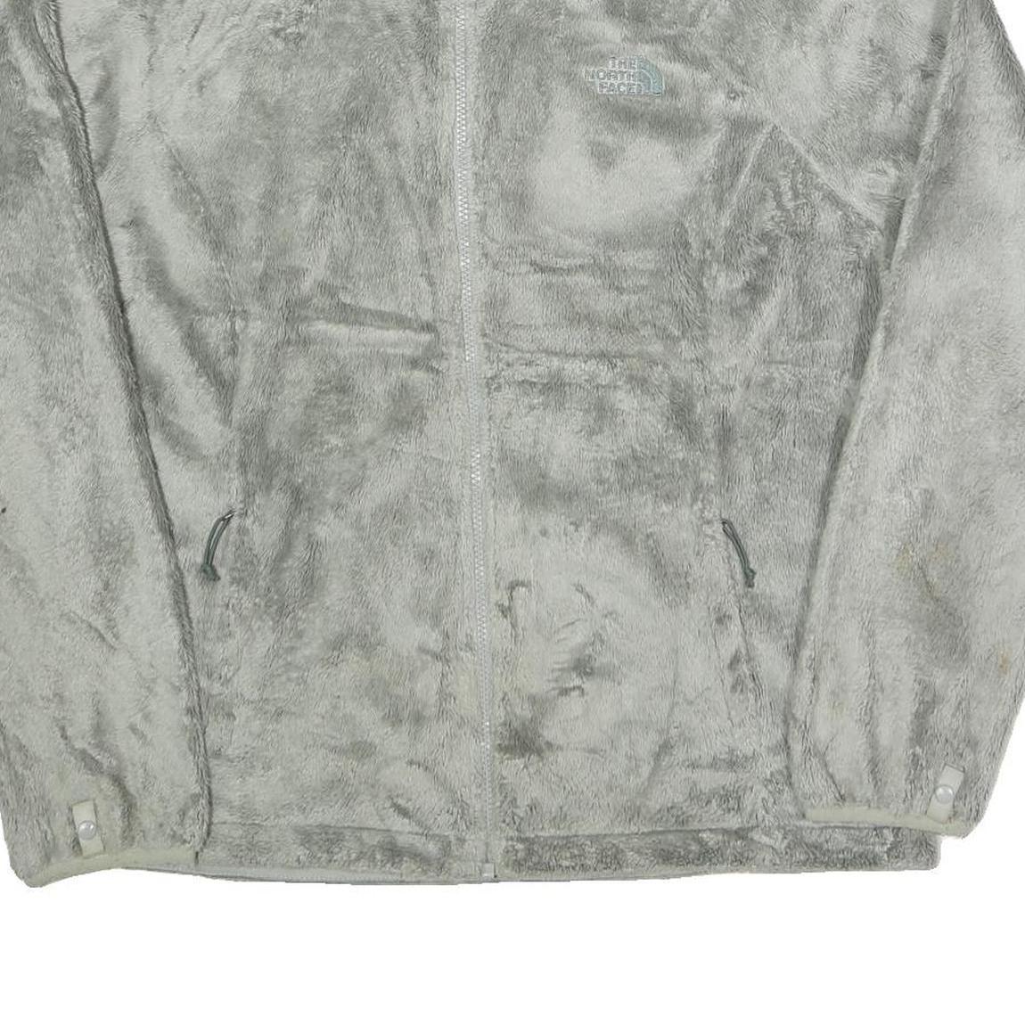 THE NORTH FACE Womens Grey Fleece Jacket L Polyester Soft Warm Casual Zip Up