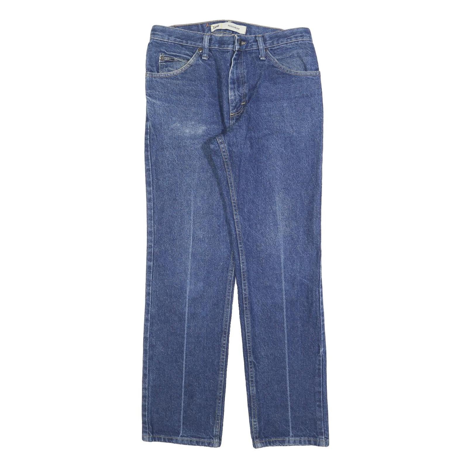 LEE Mens Regular Fit Blue Denim Classic Jeans W31 L30 Zip Closure