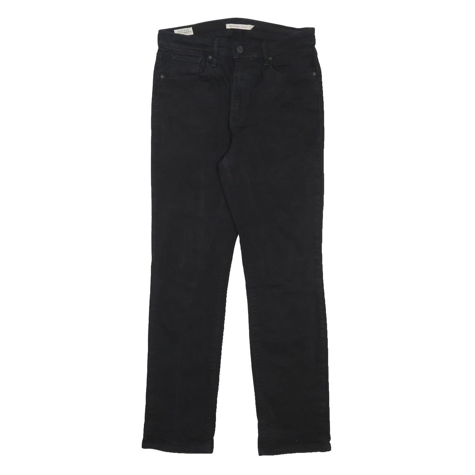LEVI'S 724 BIG E Womens Jeans Black Regular Straight Denim W29 L28 Slim Fit