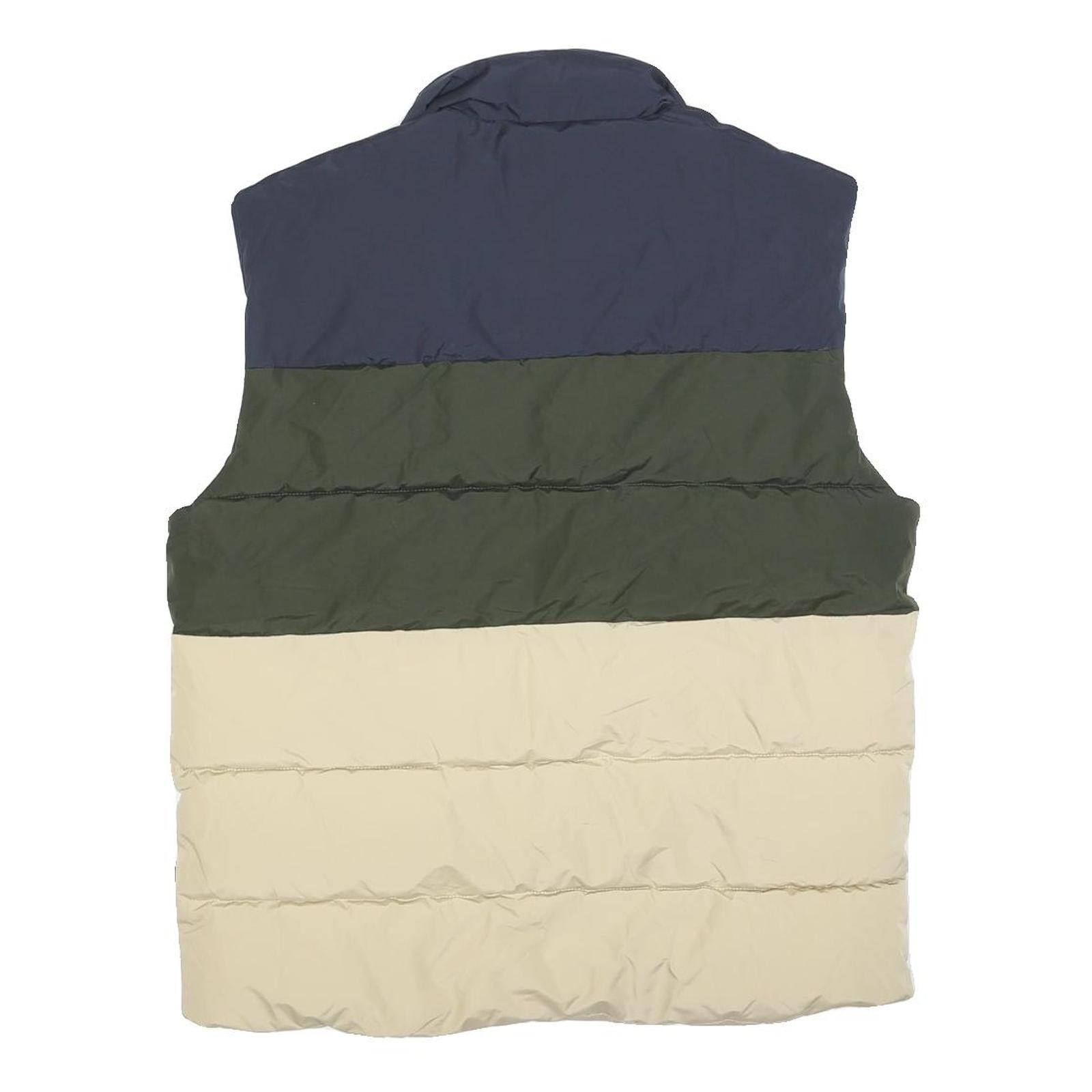 ONLY & SONS Mens Blue & Green & Beige Casual Puffer Jacket M Polyester Blend Zip