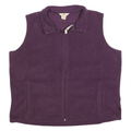 WOOLRICH Womens Purple Plain Polyester Pullover Jumper XL Fleece Vest