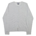 TOMMY HILFIGER Womens Cardigan Grey Tight Knit Wool L